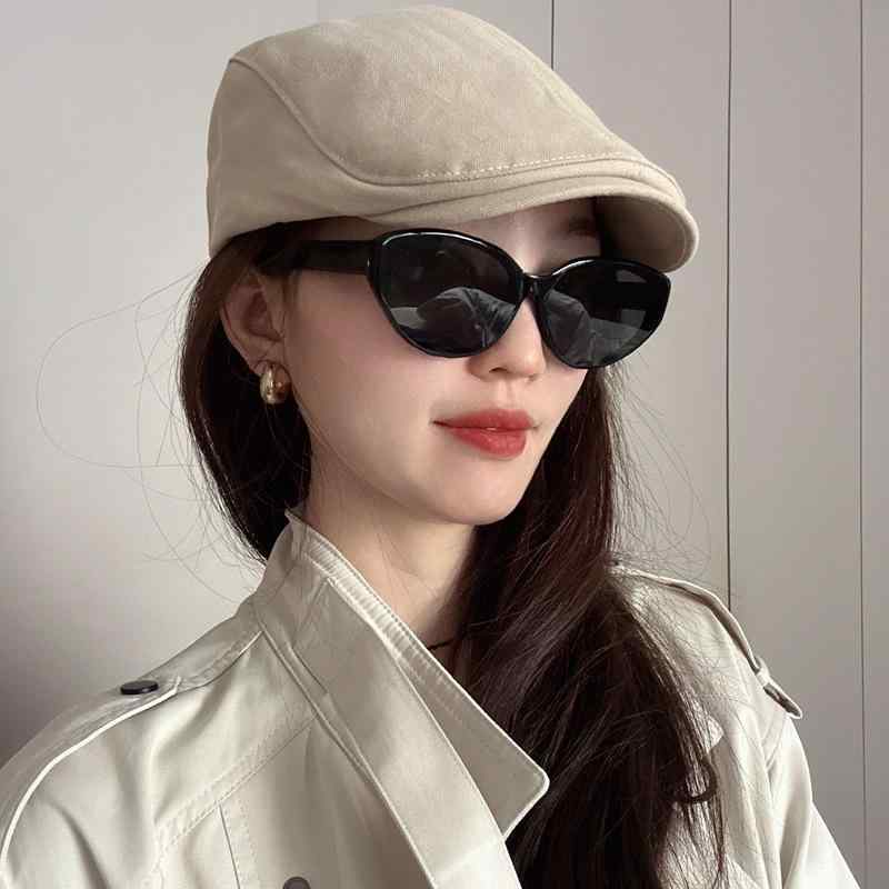 Hats - キャップ メンズ レディース コットン リネン ハンチング帽 ベレー帽 春夏 秋冬 日よけ 紫外線対策 ベージュ ブラウン ブラック(x2)