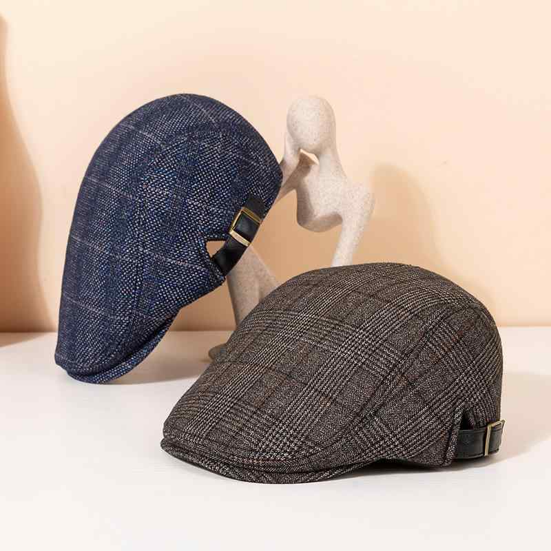 Hats - ベレー帽 レディース メンズ ユニセックス 帽子 秋冬 防寒 英国風 レトロ ニュースボーイキャップ ハンチング帽 チェック柄