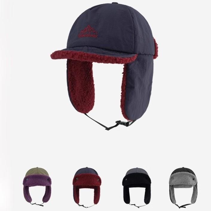 雷鋒帽 レディース 防寒 帽子 秋冬 韓国 アルファベット 刺繍 小山 刺繡 耳当て付き スキー 飛行帽 メンズ グレー カーキ 紺色 黒
