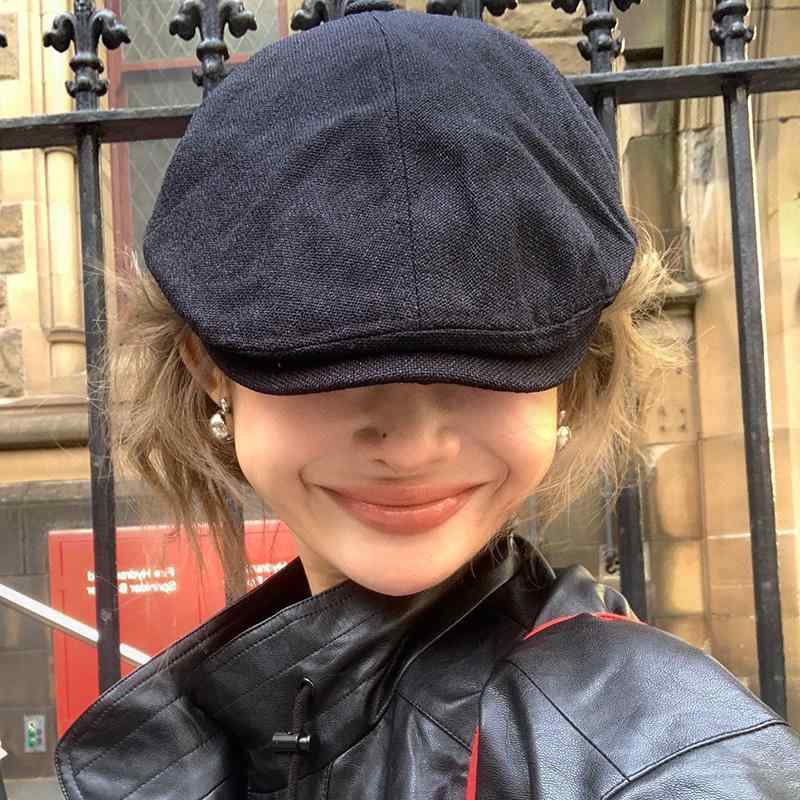 帽子 ベレー帽 レディース 秋冬 レトロ コットン リネン 画家帽 報童帽 キャスケット メンズ ハンチン..