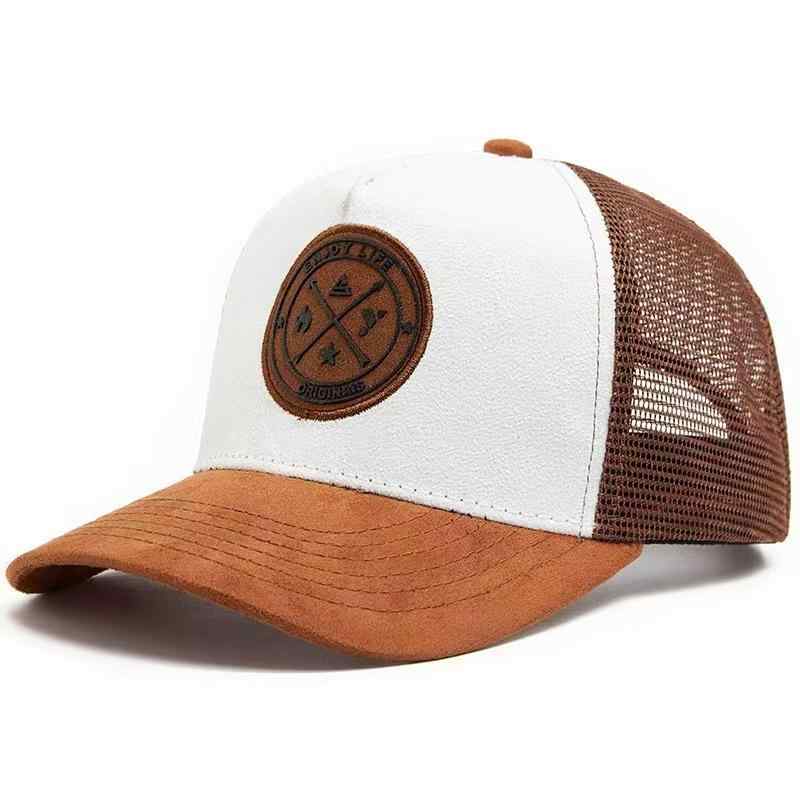 Outdoor - 野球帽 メンズ レディース スエード メッシュ キャップ 日よけ 紫外線対策 ヒップホップ 帽子 黒 紺 白 焦糖色 深紅色 深グレー 通気性 遮光性 普段使い スポーティー