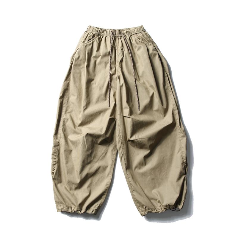 カーゴパンツ メンズ 男性用 ワークパンツ 無地 ゆったり ズボン 裾絞り ドローストリング ミリタリー ..