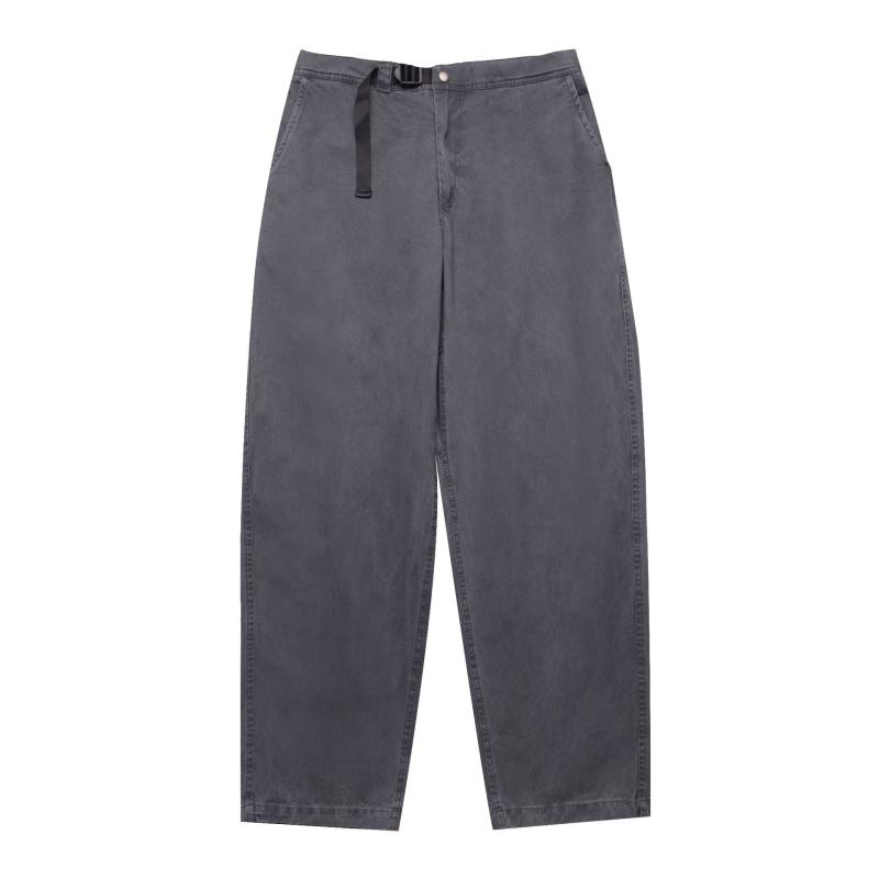Men'S Wear - カジュアルパンツ 男性用 ウォッシュ加工 色落ち加工 ストレートパンツ 綿 普段使い グレー 緑 カーキグリーン