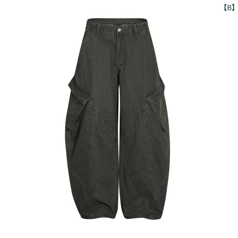 パンツ メンズ カーゴパンツ ワイドパンツ コットン ルーズ ゆったり ストレート ...