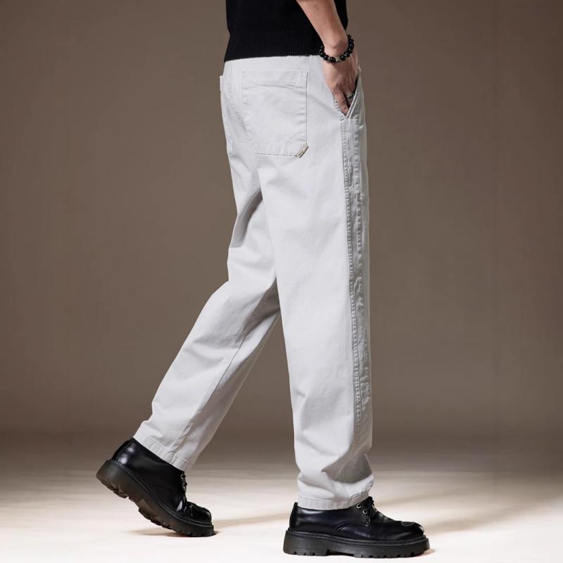 カジュアルパンツ メンズ テーパードパンツ コットン 無地 春秋 薄手 ストリート 中厚手 ポケット 飾り..