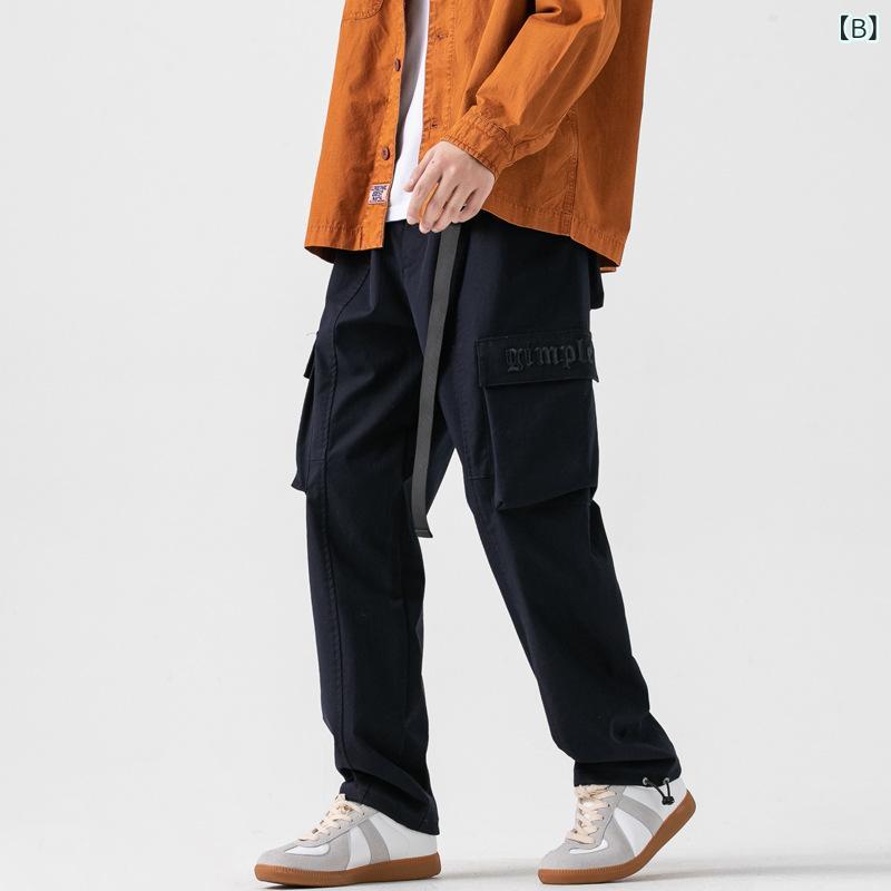 ワークパンツ メンズ ズボン ワイド カーゴパンツ ストレートパンツ カジュアルパ...