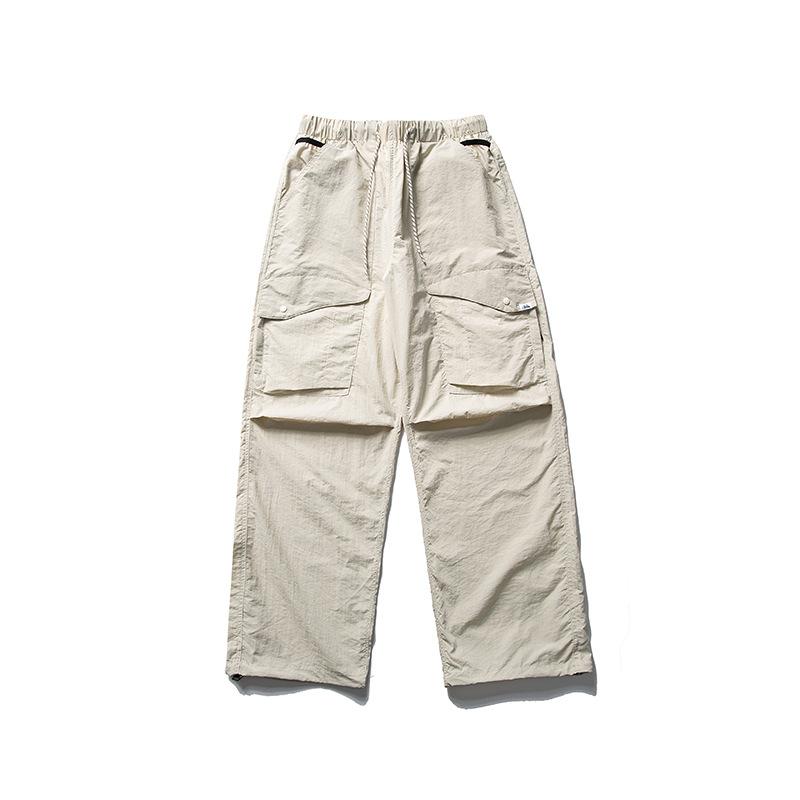 カーゴパンツ メンズ 男性用 ワークパンツ アウトドアパンツ ズボン ボトムス 軽量 無地 マルチポケット ミリタリースタイル ゆったり ストレートパンツ 通年 オールシーズン 黒 ブラック グレー パープル カーキ