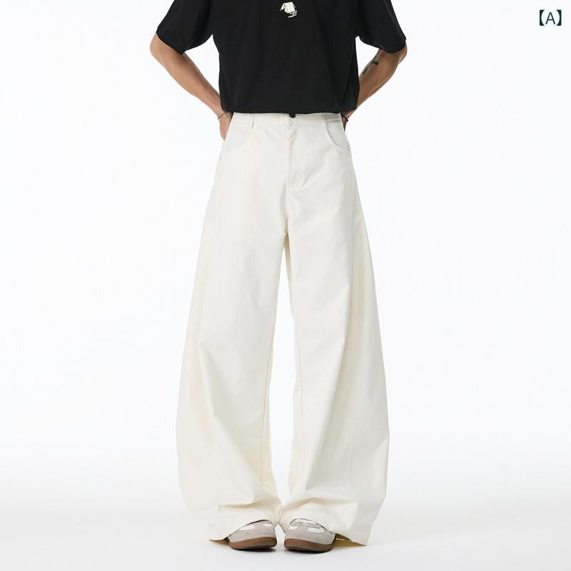 LINEAR shopのパンツ メンズ 男性用 ローライズ ワークパンツ カーゴパンツ テーパードパンツ ゆったり 無地 ホワイト ブラック カーキ 普段使い｜アングル2