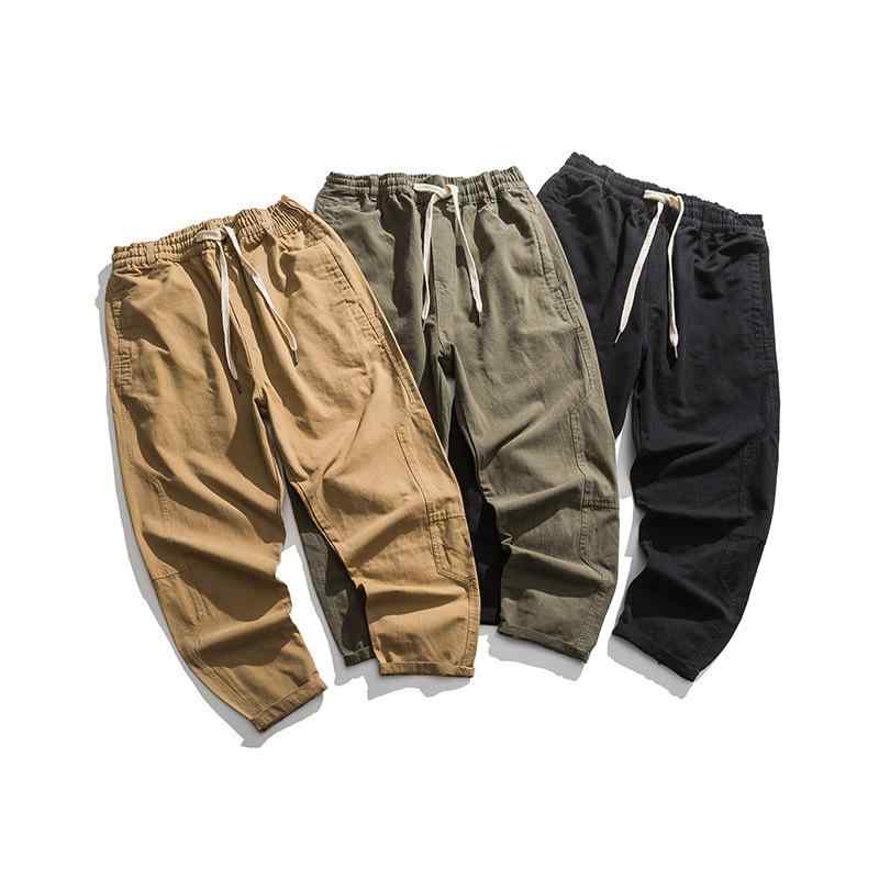 パンツ メンズ カーゴパンツ 9分丈 男性用 ワークパンツ ミリタリーパンツ カジュアルパンツ ズボン ボトムス カーキ 緑 黒