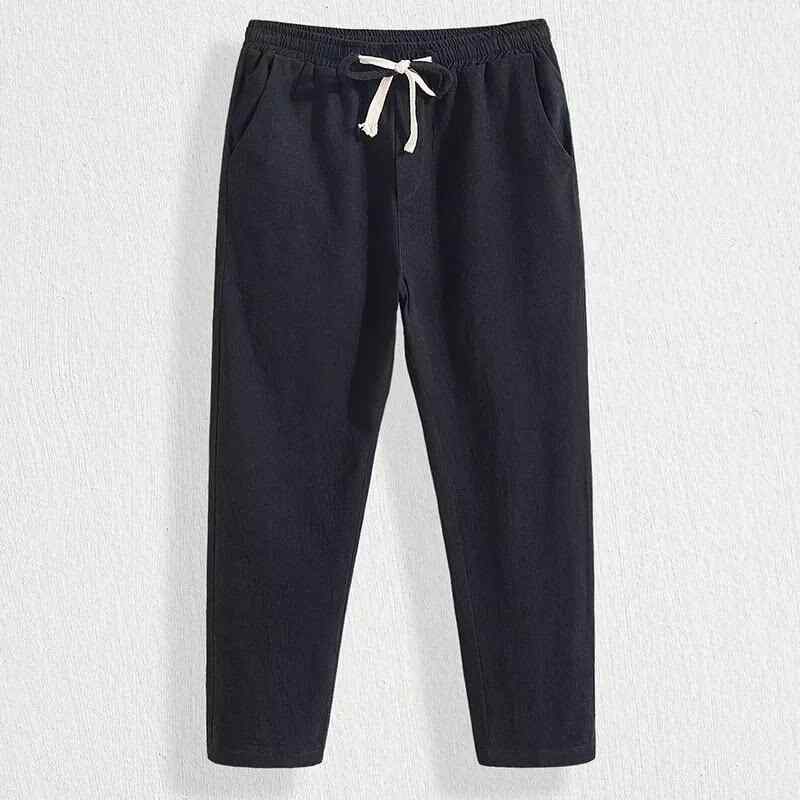 パンツ メンズ 男性用 9分丈 リネンパンツ ストレート ズボン 薄手 無地 カジュア...