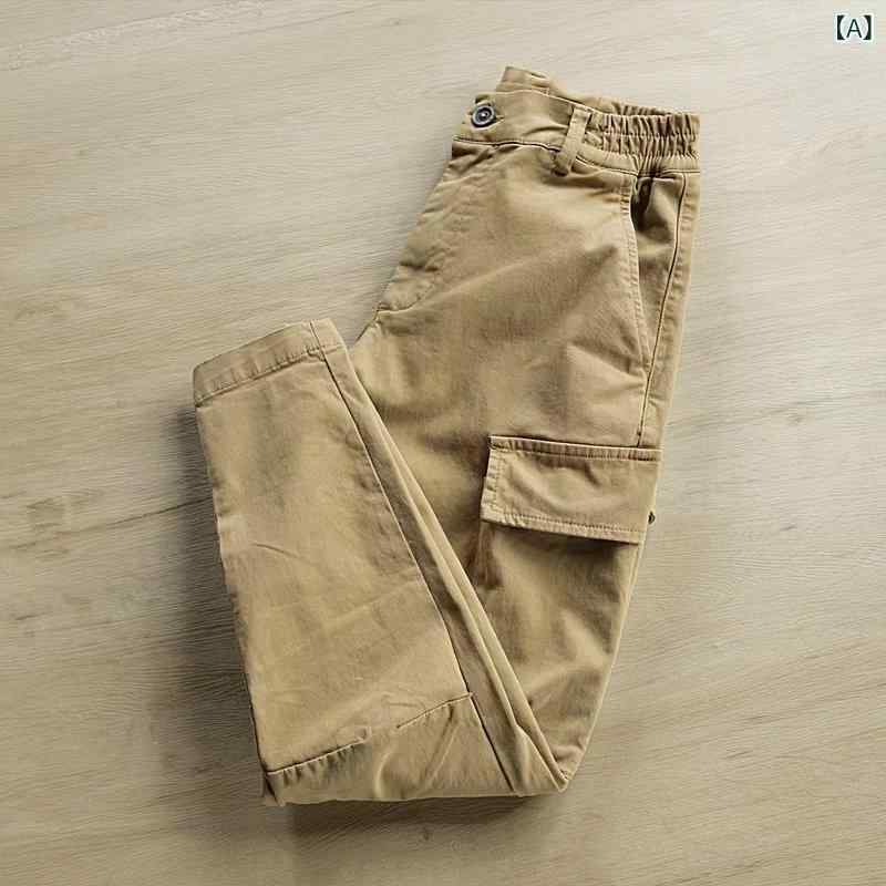 パンツ メンズ 作業着 ワークパンツ 綿 修身 建築 現場 作業服 ゆったり 裾絞り ズ...