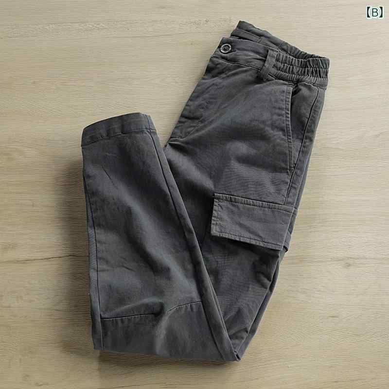 パンツ メンズ 作業着 ワークパンツ 綿 修身 建築 現場 作業服 ゆったり 裾絞り ズ...