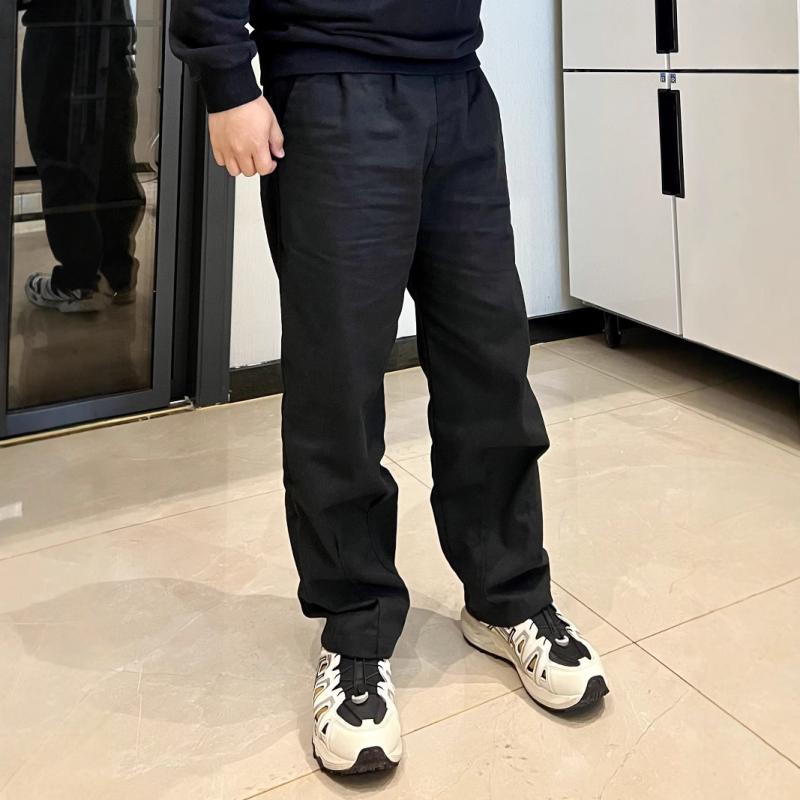 カーゴパンツ メンズ コットン ゆったり ストレート ワイドレッグ カジュアルパンツ ロングパンツ 作業着 ワークパンツ 無地 ブラック コーヒー色 大きいサイズ 春秋