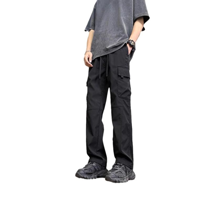 パンツ メンズ カーゴパンツ ワイドレッグ ストレート 春秋 日系 カジュアル 中厚...