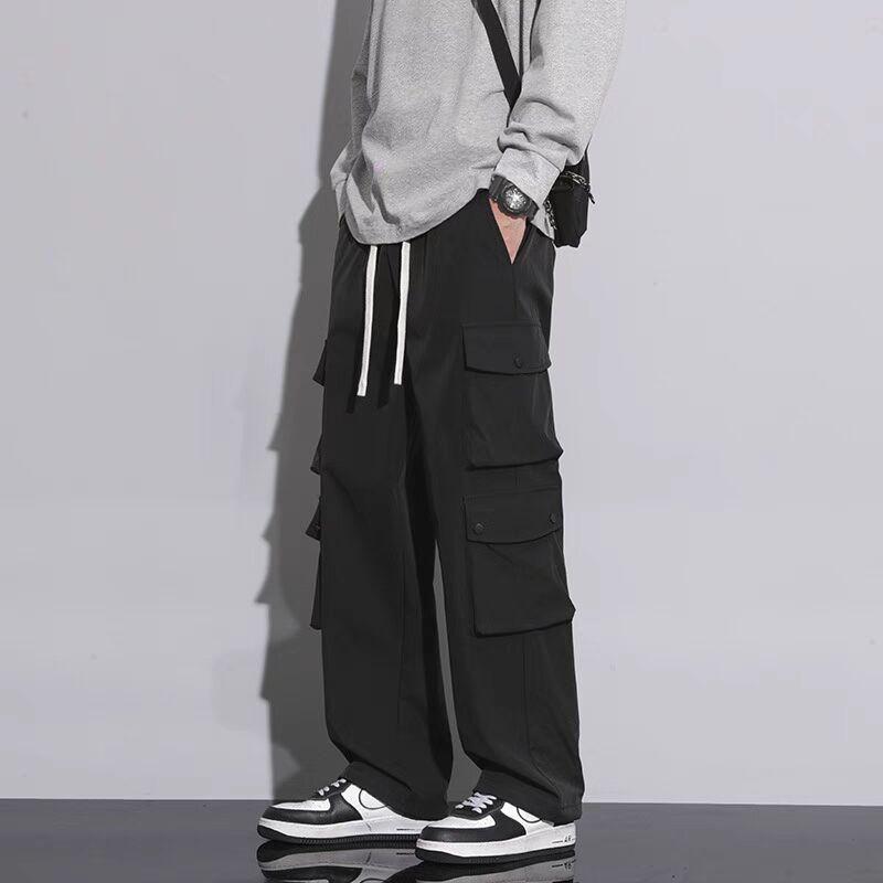 カーゴパンツ メンズ ワークパンツ レトロ ストレート ゆったり カジュアルパンツ ...