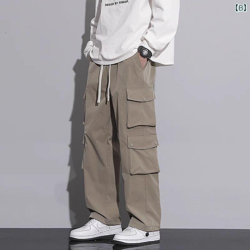 カーゴパンツ メンズ ワークパンツ レトロ ストレート ゆったり カジュアルパンツ ...