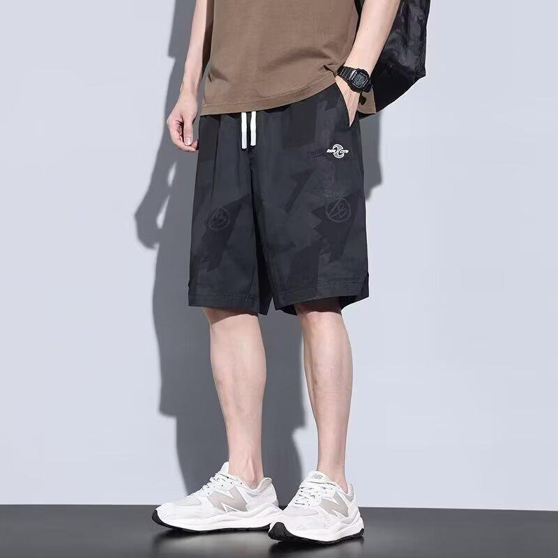 ハーフパンツ メンズ 迷彩柄 薄手 接触冷感 通気性 ワークパンツ ストレートパンツ カーゴパンツ 普段使い アウトドア 春夏 ポリエステル ブラック グレー グリーン