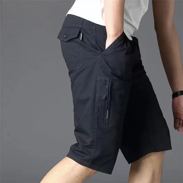 Men'S Wear - ハーフパンツ メンズ 男性用 コットン ワークパンツ カーゴパンツ ショートパンツ 薄手 大きいサイズ ゆったり ストレート ドローコード 無地 黒 ブラック グレー カーキ アースカラー 普段使い