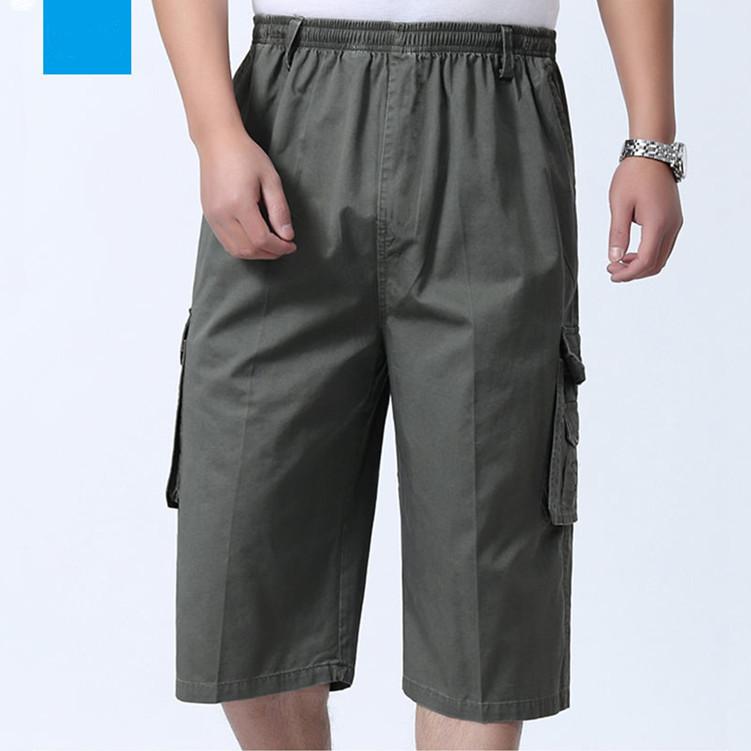 パンツ メンズ 男性用 カーゴパンツ 7分丈 薄手 ゆったり ハーフパンツ ショートパンツ 多ポケット アウトドア 普段使い 高腰 綿混紡(x10)