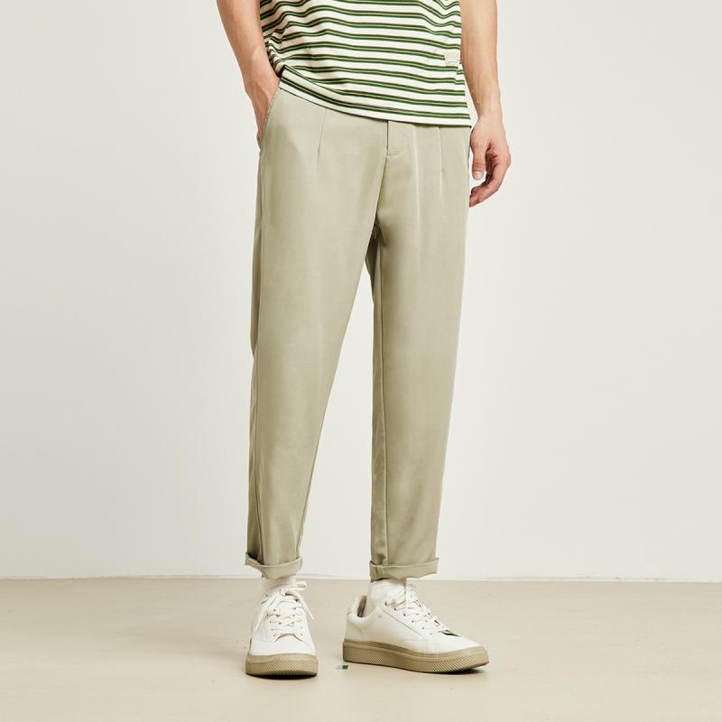 パンツ 男性用 9分丈パンツ ショートパンツ 切り替え コットン混紡 ストレート 伸縮性 ミドルウエスト ..