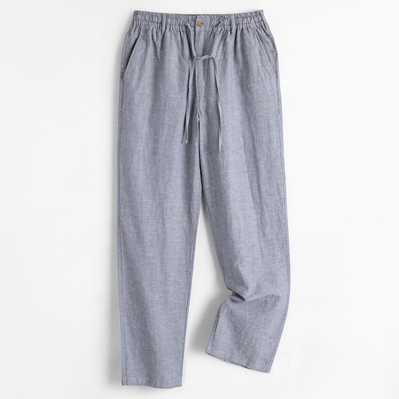 ズボン メンズ リネンパンツ 亜麻色 通気性 吸湿速乾 ストレート イージーパンツ 春夏 カジュアル 普段使い(4.0)