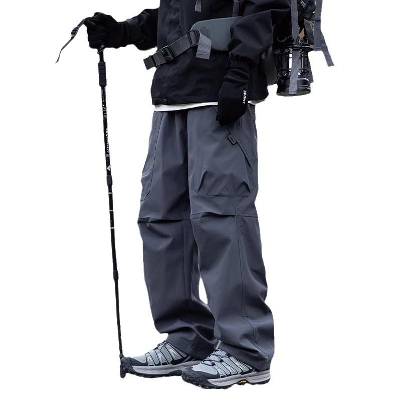 パンツ メンズ 登山 防寒 ズボン アウトドア 作業着 カーゴパンツ 厚手 裏起毛 ワークパンツ ストレート 黒 グレー ブラウン ポリエステル 秋冬