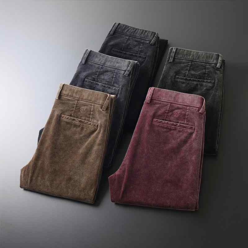 パンツ メンズ 男性用 秋冬 綿 コーデュロイパンツ 暖か 刺繍 厚手 ズボン 快適 多用途 ウォッシュ加工..