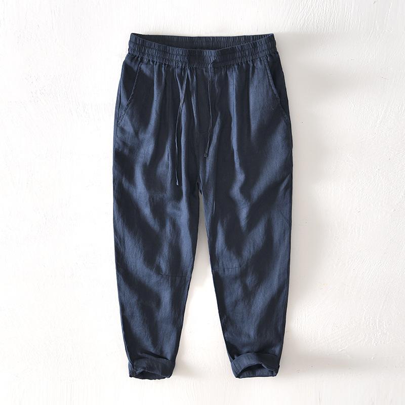 パンツ メンズ リネンパンツ 亜麻 麻 無地 イージーパンツ ズボン ボトムス 接触冷感 通気性 涼しい 夏 男性用 カジュアル
