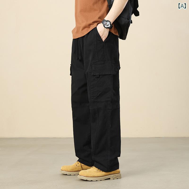 カーゴパンツ メンズ 男性用 ワークパンツ ミリタリーパンツ ゆったり 太め 9分丈 ...