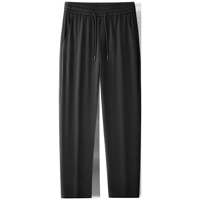 パンツ メンズ 接触冷感 薄手 ストレートパンツ スポーティー 普段使い 部屋着 ブラック グレー カーキ コットン ポリエステル