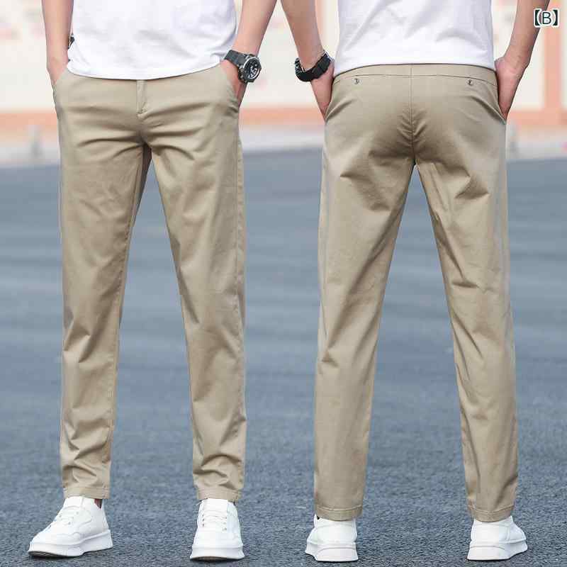 チノパン メンズ 9分丈パンツ コットン ゆったり ストレート ミディアムウエスト ...