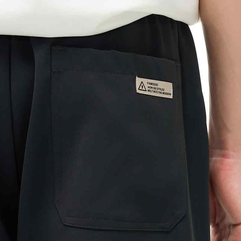 パンツ メンズ 接触冷感 イージーパンツ スポーツ ウェア 男性用 ズボン ボトムス 涼しい 無地 ストレート ゆったり ルーズ 高腰 春夏 ブラック ホワイト系(4.0)