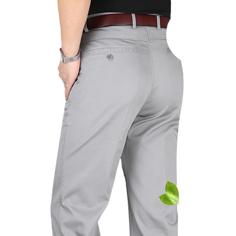 カジュアルパンツ メンズ 男性用 ズボン コットン 接触冷感 高齢者 薄手 伸縮性 ストレート 普段使い ビジネス オフィス 紺色 ネイビー グレー ブラック ベージュ ホワイト 春夏