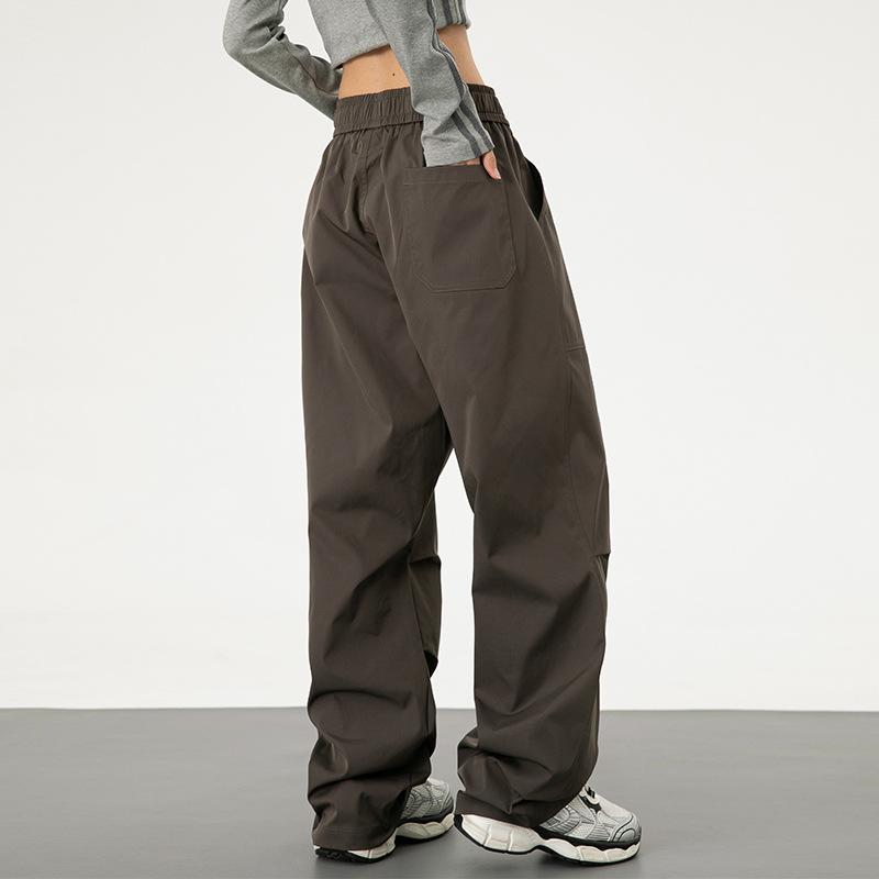 パンツ メンズ 男性用 カーゴパンツ ワークパンツ ストレート ゆったり 春秋 無地 ポリエステル 普段使い カジュアル スポーティ ブラック カーキ ブラウン ピンク系 グレー