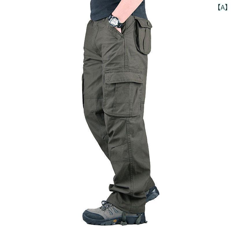 パンツ メンズ カーゴパンツ 作業着 ワークパンツ ワイド ゆったり ストレートパンツ コットン ミリタリー カーキ ブラック グレー ベージュ コーヒー 6ポケット 春夏秋冬 オールシーズン