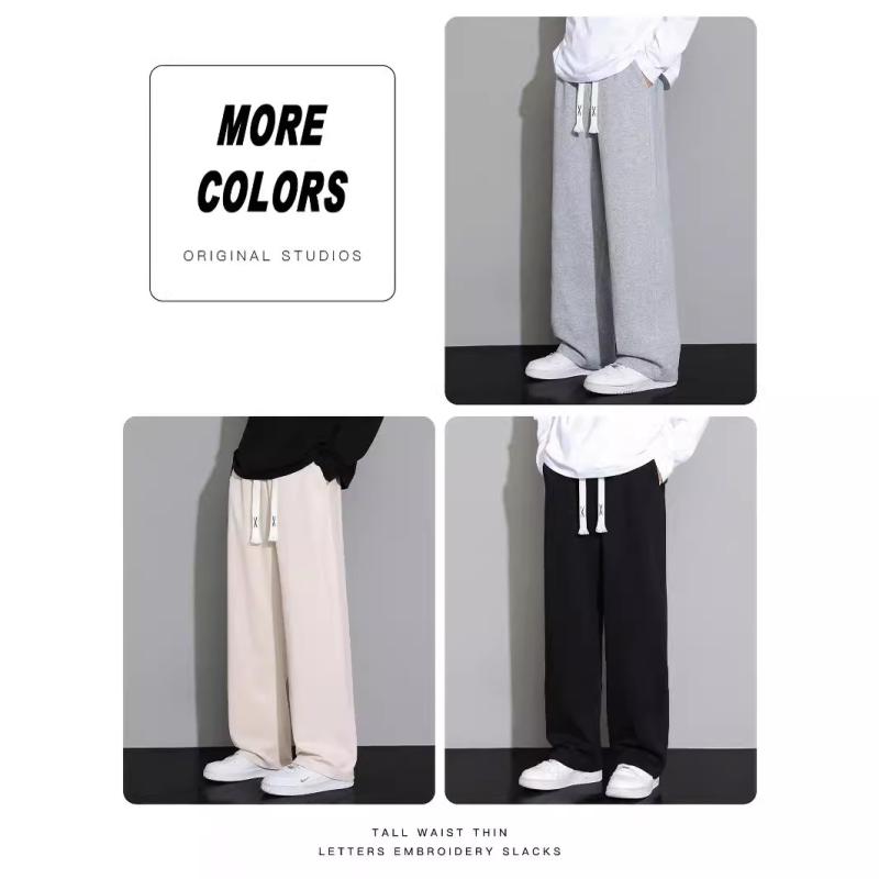 パンツ メンズ 男性用 ズボン 春夏 リラックス ストレート 接触冷感 薄手 無地 ポリエステル ブラック グレー ベージュ カジュアル 普段使い