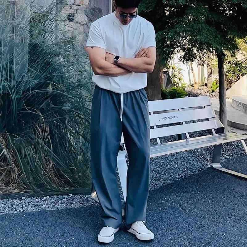 Pants - スポーツパンツ メンズ 春夏 接触冷感 速乾性 イージーパンツ 薄手 ストレート ズボン ルームウェア 普段使い