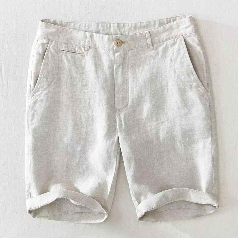 パンツ メンズ ハーフパンツ リネンパンツ 亜麻 リネン 高腰 薄手 通気性 無地 ホ...