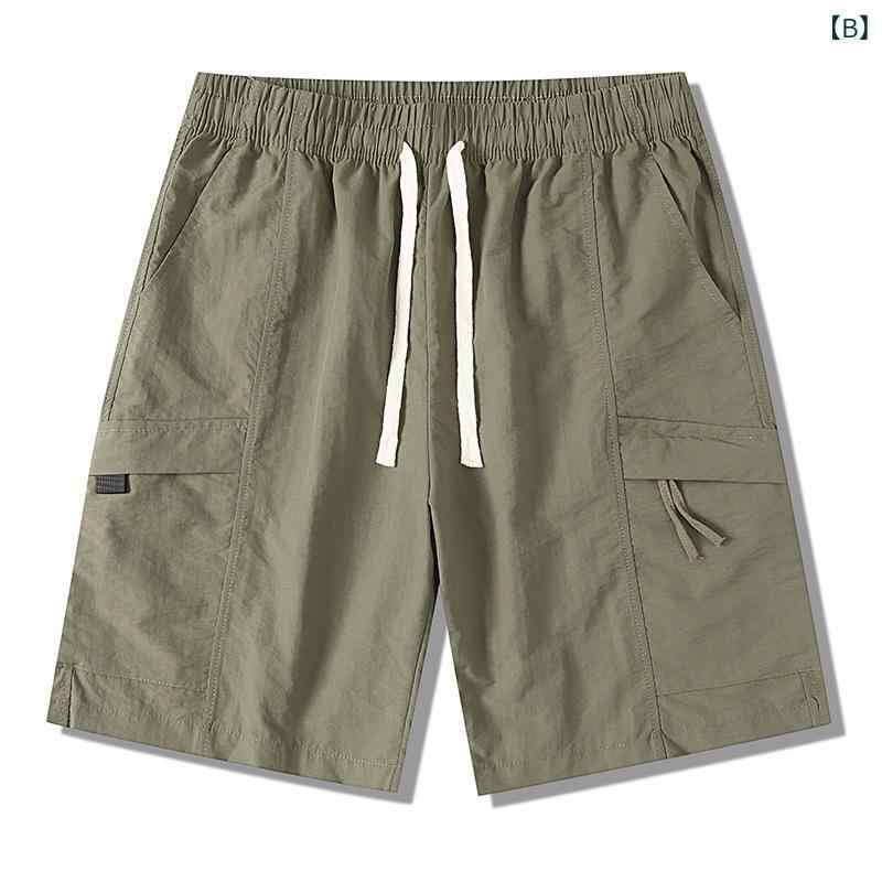 ハーフパンツ メンズ 男性用 ゆったり 薄手 ナイロン カーゴパンツ ミリタリー 普...