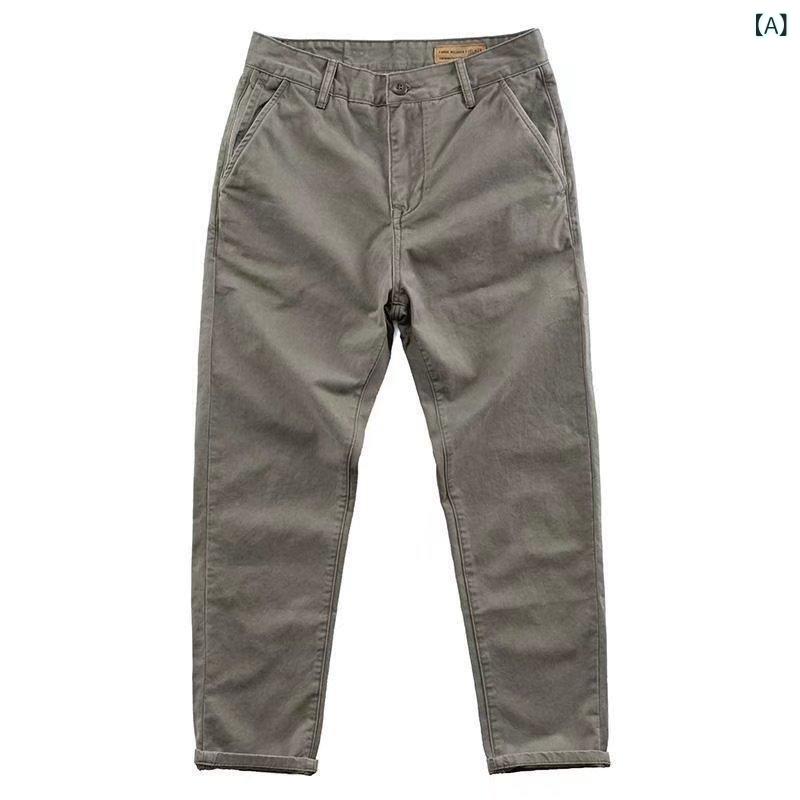 ワークパンツ 男性用 ズボン 作業着 カーゴパンツ 厚手 ゆったり ストレート 水洗...