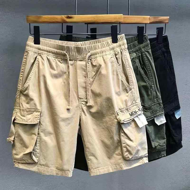 ハーフパンツ メンズ カーゴパンツ ワークパンツ ゆったり 無地 夏 男性用 5分丈 短パン ミリタリー ブラック カーキ 若者 18歳 19歳 20歳 21歳 22歳 23歳 24歳