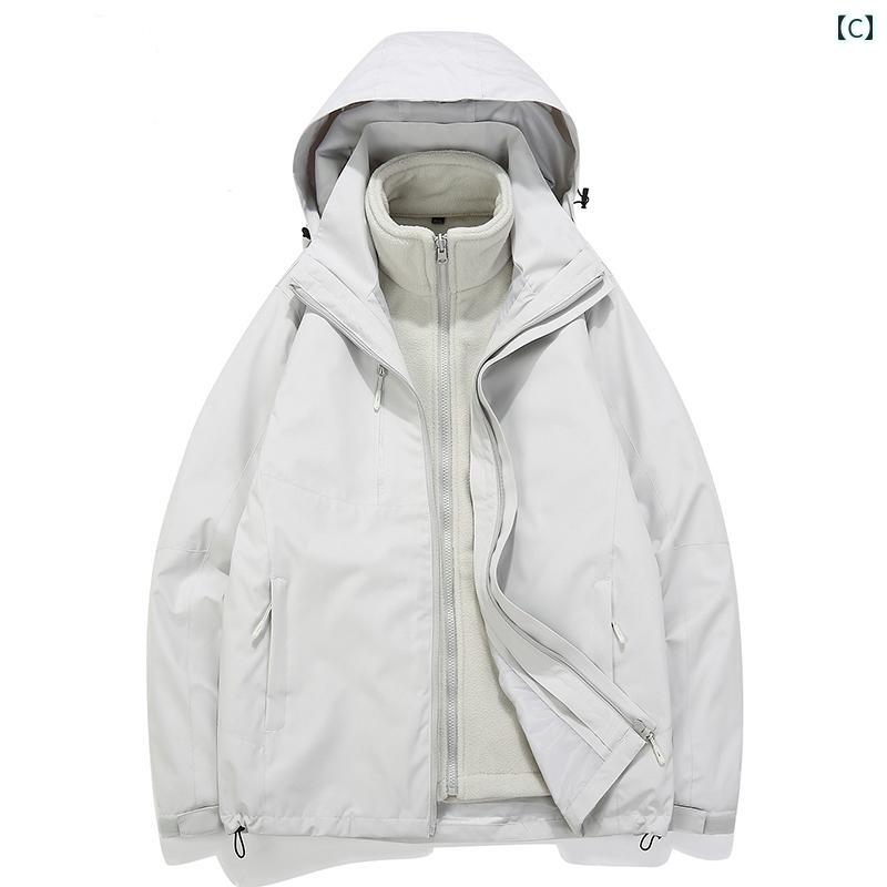 LINEAR shopの女性用 スケアクロウ スリーインワン ジャケット 秋冬用 男の子用 取り外し可能 アウトドア 防風 軽量 ダウン.シンプルスタイル｜アングル3
