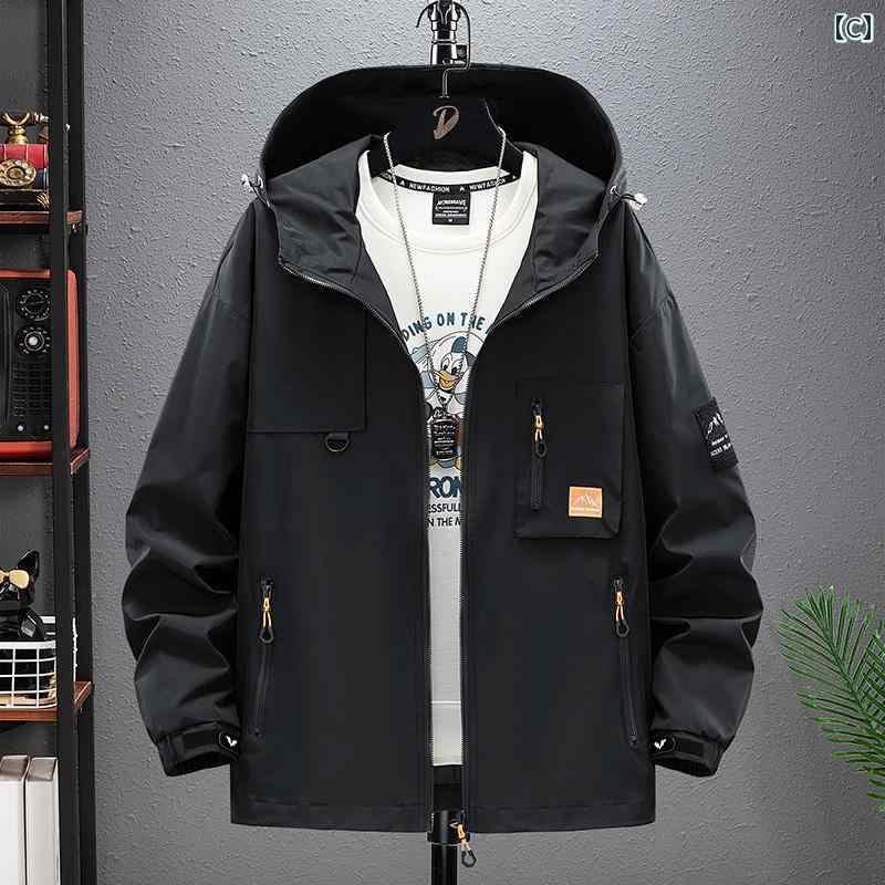 メンズ 秋冬 ジャケット カラーマッチング 大きいサイズメンズ ルーズ ファット メンズカジュアル アウトドア ウィンドブレーカー