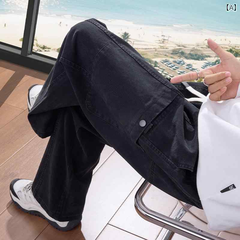 ワークパンツ メンズ ゆったり ストレート ワイドレッグ カーゴパンツ 無地 春秋 黒 緑 グレー カーキ・スタイル: ストリート・対象: ・種類: カーゴパンツ・パンツ丈: フルレングス・ウエスト: ミドルウエスト・ベルト: 無し・前立て: 紐・・柄: 無地・対象シーズン: 春.秋・対象者: ティーン・生地: 化学繊維混紡・メイン素材: ポリエステル・利用シーン: カジュアル・裾: ストレート・ディテール: ステッチ・伸縮性: ややあり・カラー: ブラック.グリーン.グレー.カーキ・サイズ: M.L.XL.2XL.3XL・カテゴリー: スポーツカジュアルパンツ・機能: 防しわ・対象年齢: 大人・性別: 男性