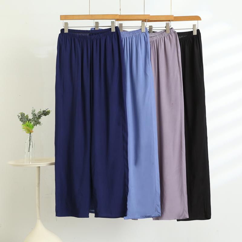 Pants - パンツ メンズ 男性用 コットン 涼しい イージーパンツ 春夏 普段使い ルームウェア 大きいサイズ ゆったり ストレートパンツ シンプル 無地 黒 グレー ブルー