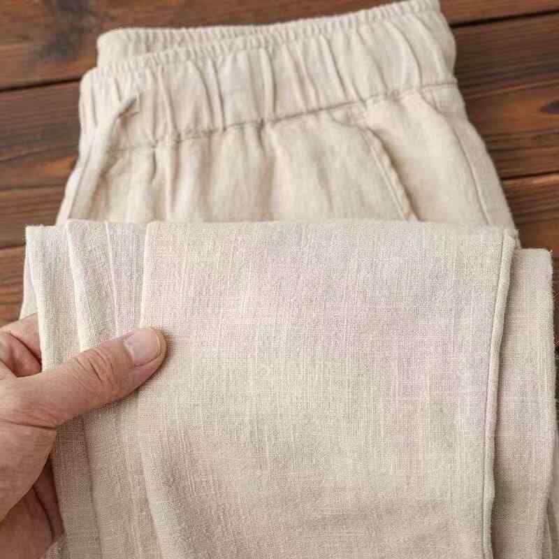 カジュアルパンツ メンズ 綿麻 リネン 薄手 ストレート 無地 ロングパンツ カーキ ブラック グレー ホワイト ネイビー グリーン M L XL 2XL 3XL 4XL 5XL(4.0)