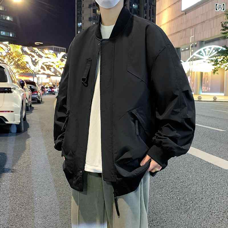 メンズ 秋冬 アメリカン ワークウェア カジュアル ジャケット 太め ゆったり プラスサイズ 厚手 野球...