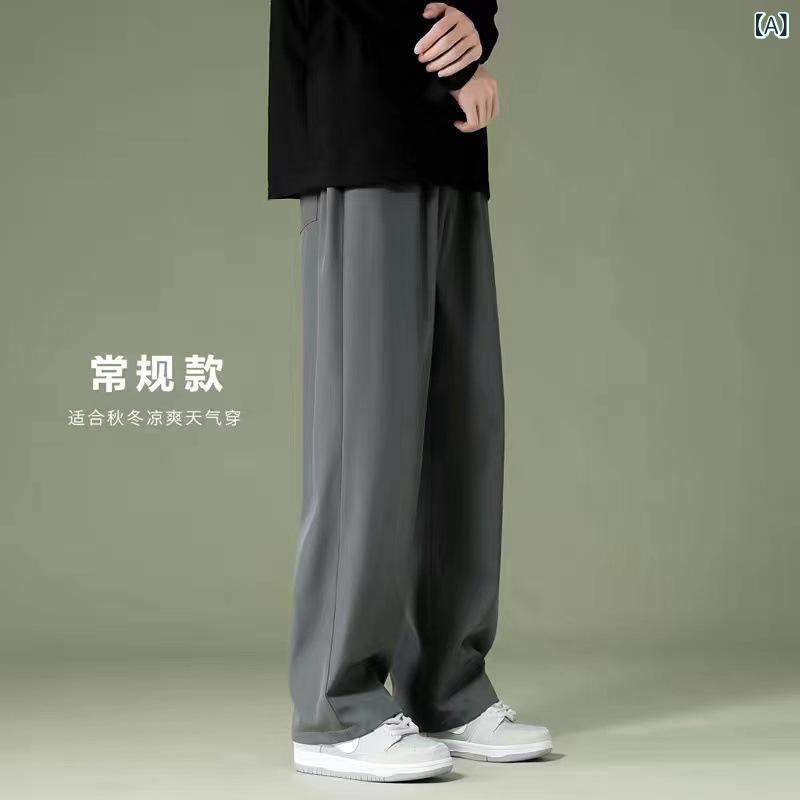 パンツ メンズ 接触冷感 イージーパンツ ストレートパンツ リラックスパンツ ポリ...