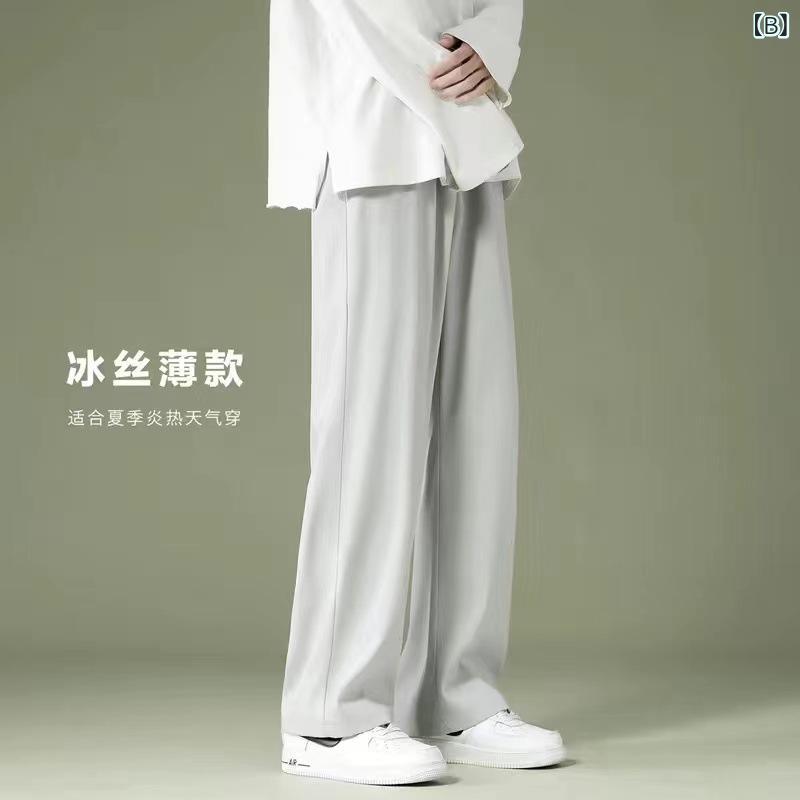 パンツ メンズ 接触冷感 イージーパンツ ストレートパンツ リラックスパンツ ポリ...