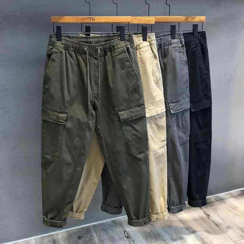 カーゴパンツ メンズ ジョガーパンツ 9分丈 レトロ 斜めツイル コットンパンツ ワークパンツ 春夏 ミリタリー 普段使い 部屋着
